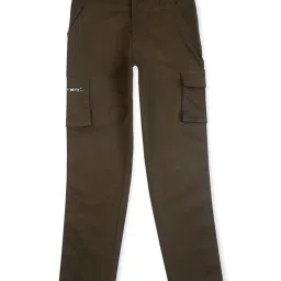 Gini & Jony Kids Green Cotton Regular Fit Trousers image 1