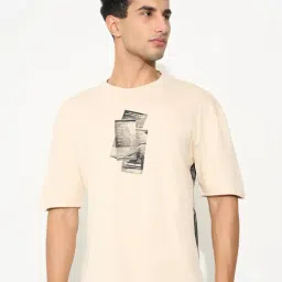 Sf Jeans By Pantaloons Beige Relaxed Fit Printed T-Shirt-picture-33