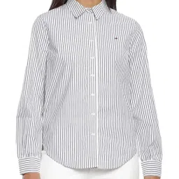 Tommy Hilfiger Optic White & Desert Sky Stripes Relaxed Fit Shirts-picture-30