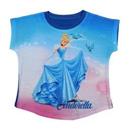 Disney by Wear Your Mind Girls Blue Princess Printed Top-image-97