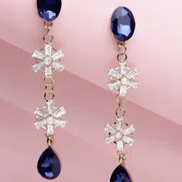 Karatcart Gold-Tone Plated Blue Earrings for Women-image-24