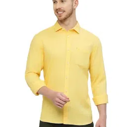 Basics Yellow Cotton Slim Fit Shirt-picture-21