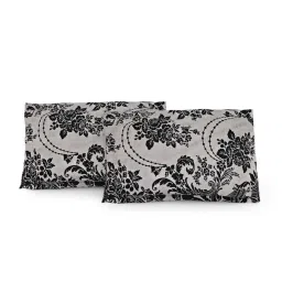 Swayam Sparkle Floral Black & White 120 TC Cotton Blend King Bedsheet with 2 Pillow Covers image 5