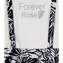 Peppermint Kids Black & White Printed Dungaree with Top image 3