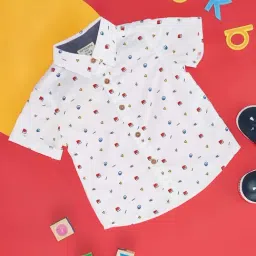 Pantaloons Baby Kids White Cotton Printed Shirt-image-64