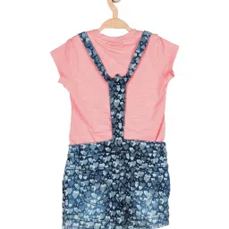 Peppermint Kids Blue & Pink Printed Dungaree with Top image 2