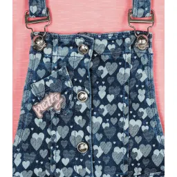 Peppermint Kids Blue & Pink Printed Dungaree with Top image 3
