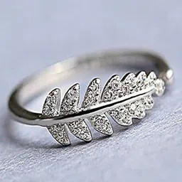 UNIVERSITY TRENDZ Set of 2 Silver-Plated White CZ-Studded Adjustable Finger Rings-picture-22