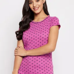 Duke Pink Geometric Print Top-image-1