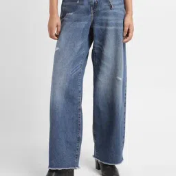 Levi's Blue Cotton Distressed Relaxed Fit High Rise Jeans-picture-39