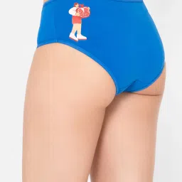Clovia Blue Printed Cotton Hipster Panty image 2