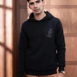 Andamen Black Cotton Poly Modal Solid Regular Fit Sweatshirt-picture-17