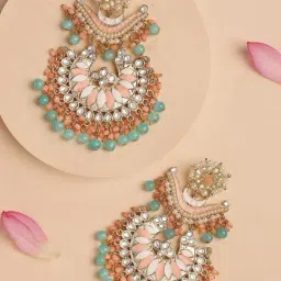 Karatcart Gold-Tone Plated Pink & Blue Earrings for Women-image-64