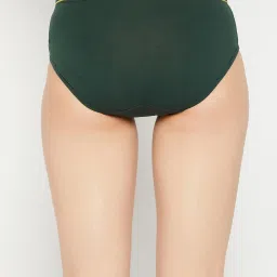 Clovia Dark Green Cotton Hipster Panty image 2