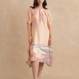 RAREISM Multi Cotton Blend Printed Short Sleeves Dress-image-3