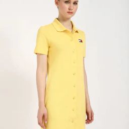 TOMMY HILFIGER Yellow Dahlia Cotton Spread Collar Shirt Dress-picture-46