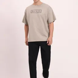 STICHRICH Men Typography Printed Drop-Shoulder Sleeves Bio Finish T-shirt image 3