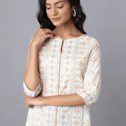 W Birch White Printed Straight Kurta image 5