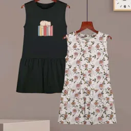 HELLCAT Girls Black & Lavender Floral Dresses-picture-20
