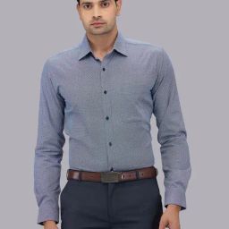 Raymond Blue Slim Fit Printed Shirts-picture-8