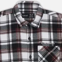 Cavio Boys Multicolour Checks Full Sleeves Shirts image 4