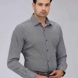Raymond Grey Slim Fit Printed Shirts image 4