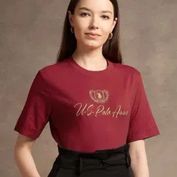 U.S. Polo Assn. Maroon Graphic Print T-Shirt-image-22