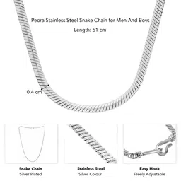 Peora Men Silver-Plated Chain image 4