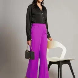 Brinns Purple Regular Fit Trousers image 5
