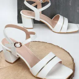 Carlton London Women's White Ankle Strap Sandals-picture-27