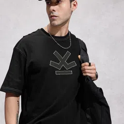 WROGN Oversized Fit Brand Logo Printed Pure Cotton T-shirt-picture-17