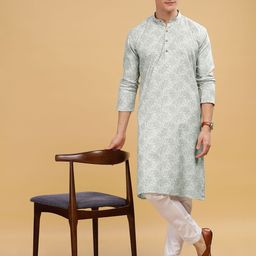 Anouk Men Ethnic Foil Printed Long Kurta-picture-5