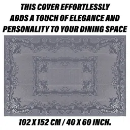 Aura Grey Self Design Cotton 4 Seater Table Cover image 4