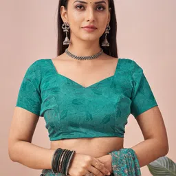 Saree mall Ethnic Motifs Pure Crepe Designer Block Print Sarees image 5