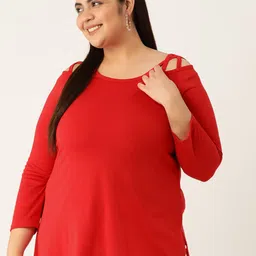 theRebelinme Women Round Neck Pure Cotton Plus Size A-Line Top-picture-34