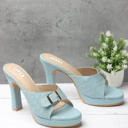 Elle Women's Sky Blue Casual Sandals-image-3
