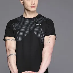 HRX by Hrithik Roshan Geometric Print Round-Neck Rapid-Dry Training T-shirt-picture-55