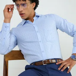 Monte Carlo Long Sleeves Spread Collar Opaque Cotton Regular Fit Formal Shirt image 5