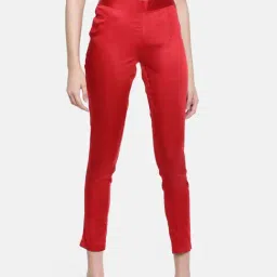 Go Colors Red Slim Fit Trousers-image-67