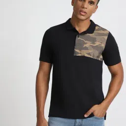 Lee Black Cotton Slim Fit Printed Polo T-Shirt-picture-21