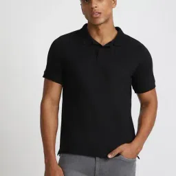Lee Black Cotton Slim Fit Polo T-Shirt-picture-38