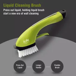 iLife 3 in 1 Heavy Duty Scrub Brush Soap Dispenser for Kitchen Walls Tile Pot Sink and Dish Cleaner image 2