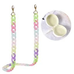 le delite Unicorn Mask Chain Rainbow Necklace Mask Lanyard Strap Eye Glasses String Holder Face Mask Saver for school kids children/Stylish Designer Fashion Accessory for Women and Kids (RAINBOW) image 1