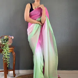 DIVASTRI Ombre Ready to Wear Pure Georgette Saree image 2