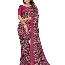 Moda Rapido Geometric Printed Saree With Blouse Piece image 1