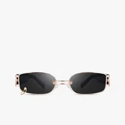 SPADEACES Men Rectangle Sunglasses Ring Gold Black image 3