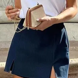 Outzidr Women Slit Detailed A-Line Mini Skort-picture-30