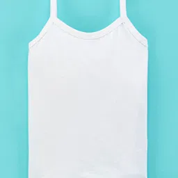 Bodycare Cotton Sleeveless  Solid Color Slips Pack of 3 - White image 2