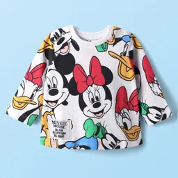 Babyhug Disney Single Jersey Knit Full Sleeves T-Shirts with Minnie & Friends Graphics Pack of 2 - Red & White image 2