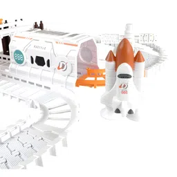 NEGOCIO Space Train Track Set DIY Assembled Track Battery Powered Spacecraft Satellite Astronaut Birthday Toys Suitable for Children Over 3 Years Old Halloween - PACK OF 1 - COLOR MAY VARY image 3